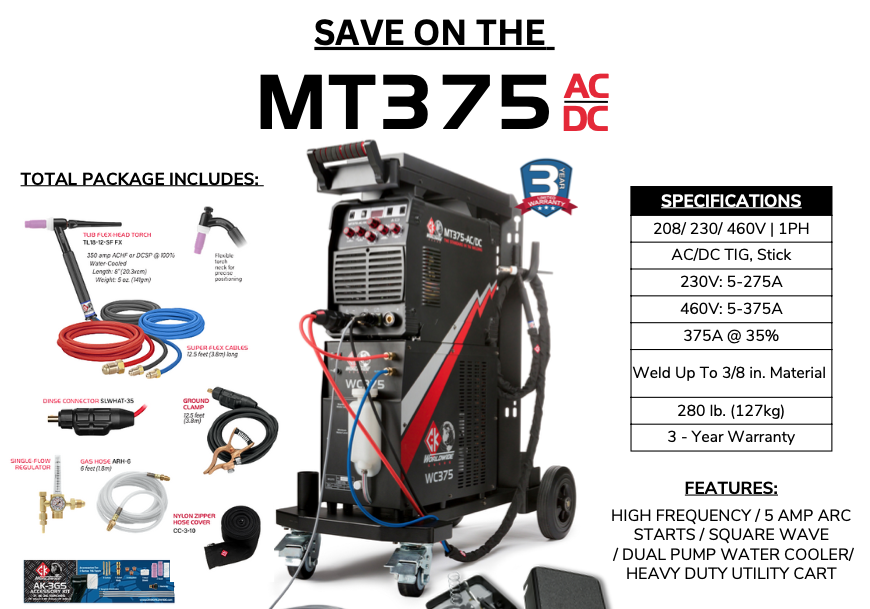 Special promo pricing on MT200 & MT375 New Bedford Welding Supply